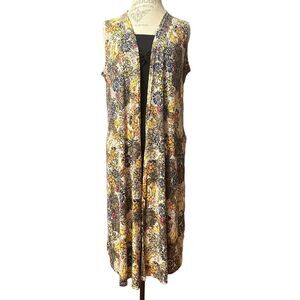 Lularoe Medium Long Fall Floral Cardigan Coverall